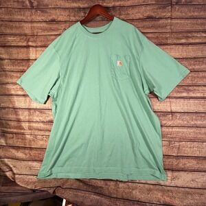 Carhartt Mens K87 Loose Fit Pocket T-Shirt 4XL Light Green Heavyweight Cotton